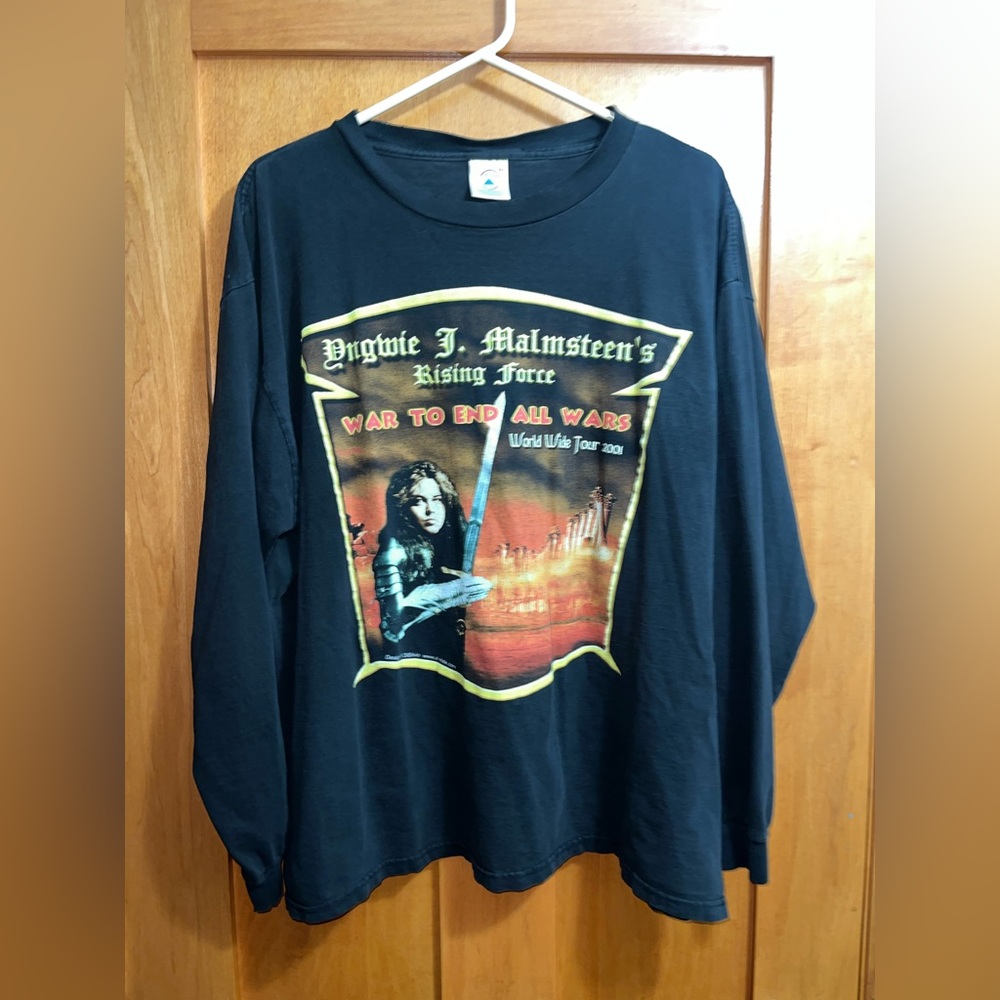 Vintage Swedish guitarist Yngwie Malmsteen 2001 Delta Long Sleeve Tee XL Men’s